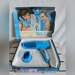 Vintage Sunbeam Burst of Air Hairdryer original box works perfect